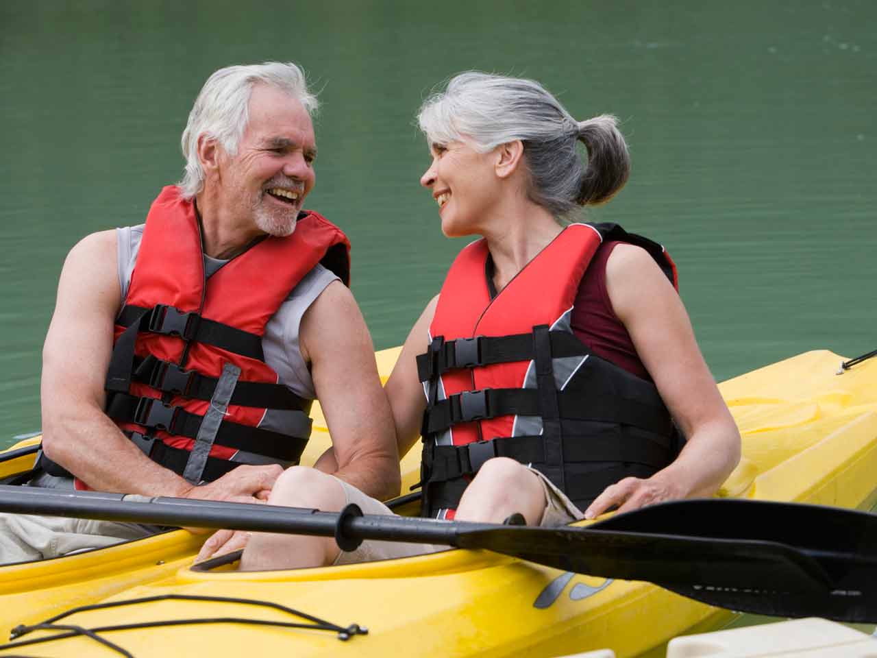 Kayaking couple