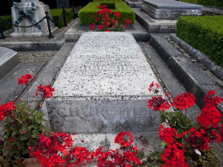 Sir Winston Churchill's grave St Martin's Church, Bladon, Woodstock, Oxfordshire