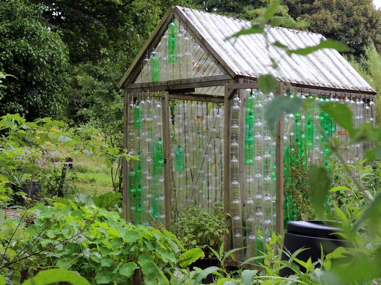 Plastic bottle greenhouse