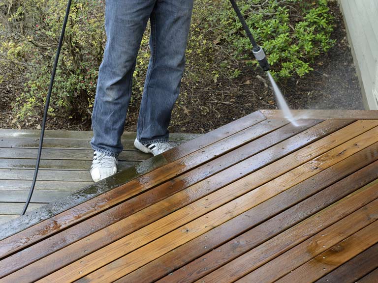 Cleaning decking