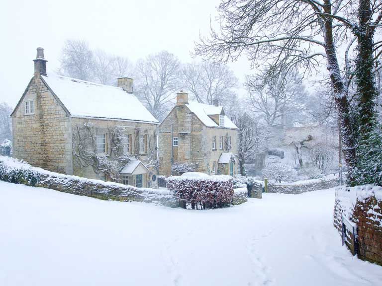 Snowy house in winter