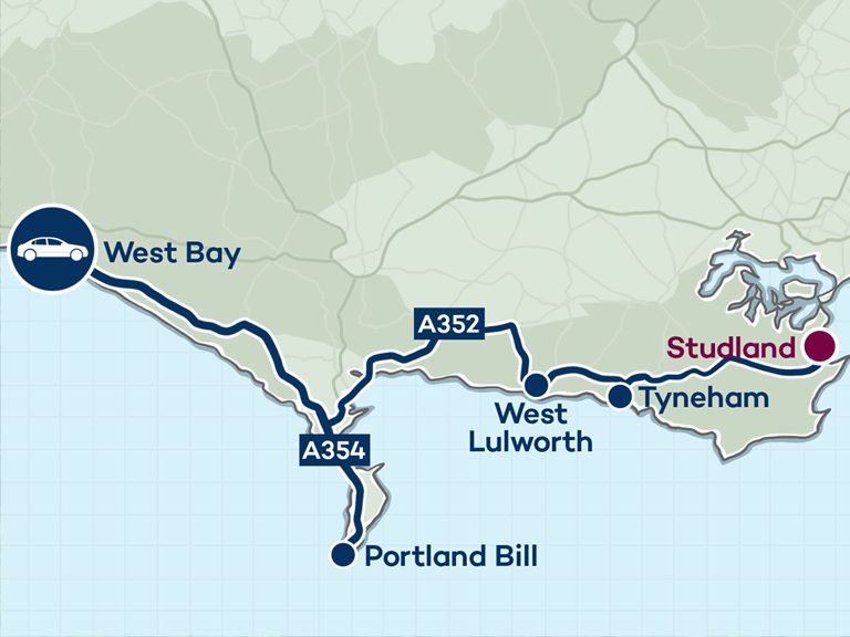 West Bay to Studland, 66 miles