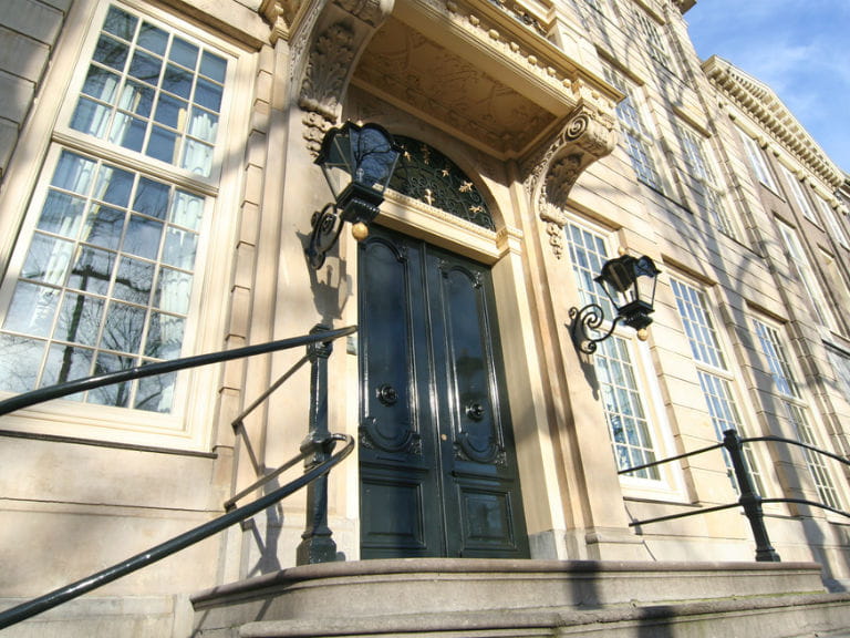 The front door to a probate registry, based in a large Georgian building