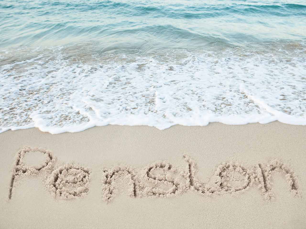 Pension written in sand