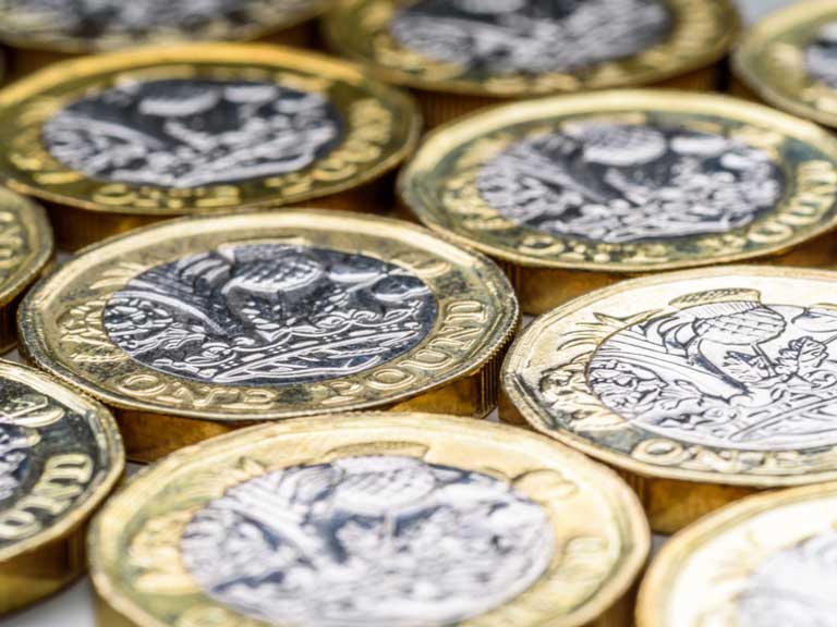 Detailed image of pound coins