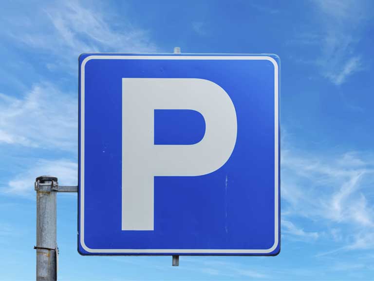Parking sign on a high street