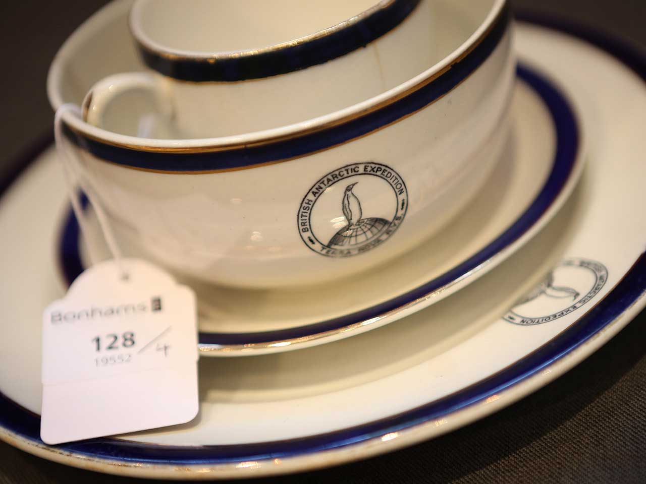 Tea cup lot at an auction
