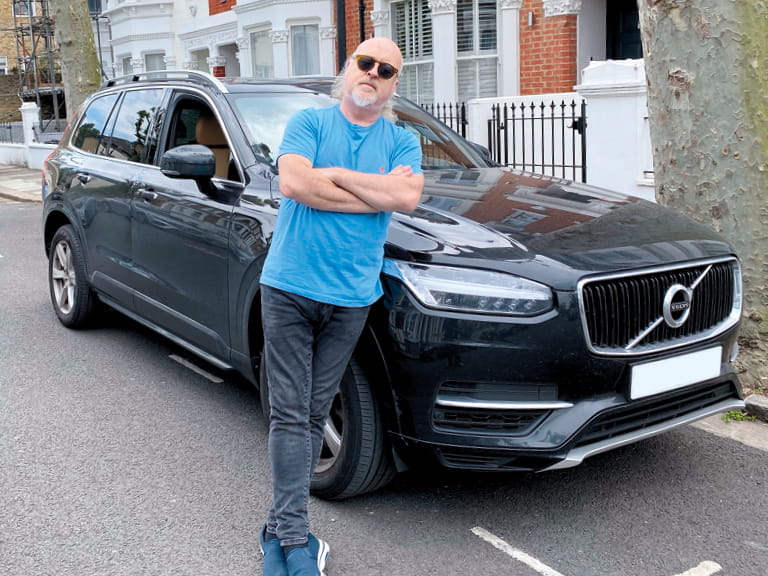 Bill Bailey with his car