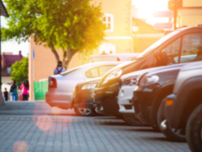 Cars parked in a private car park