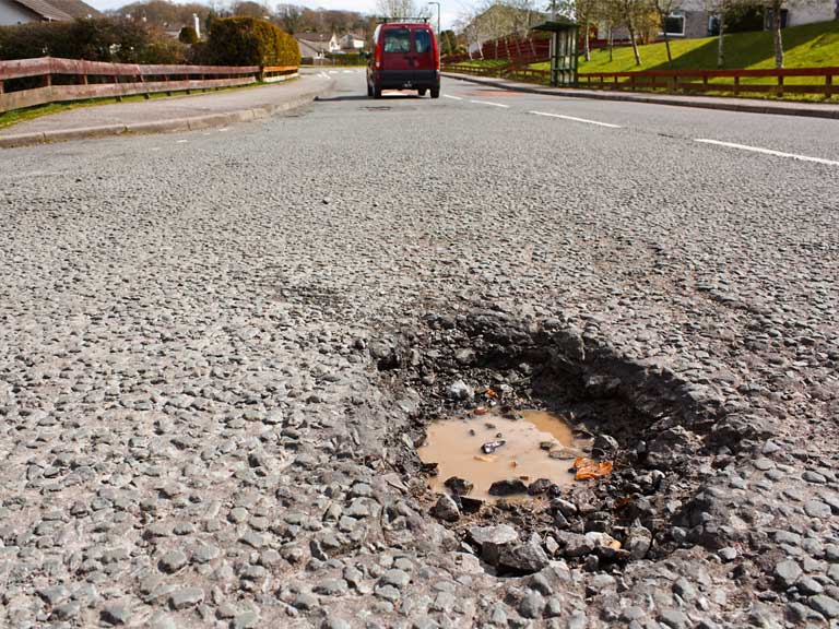 Pothole in the road