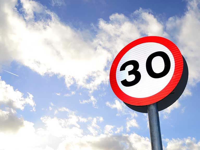 A speed limit sign