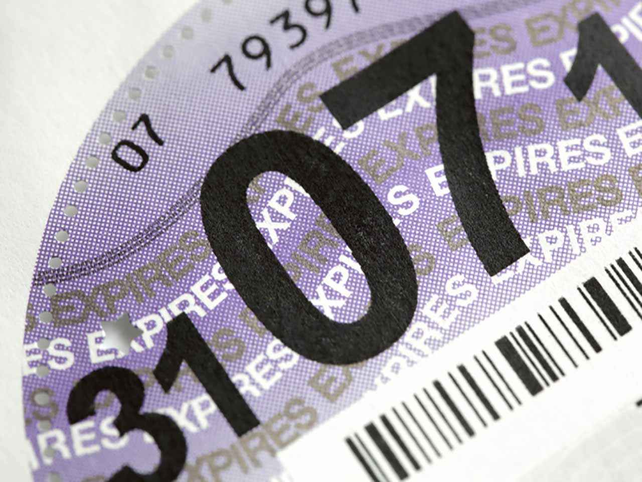 Old style car tax disc