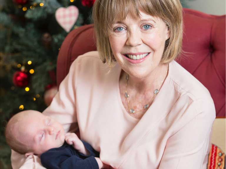 Emma Soames with her first grandchild