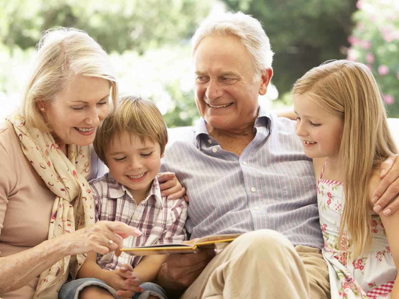 Grandchildren with grandparents