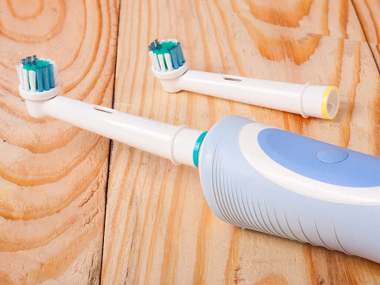 Close up of electric toothbrush