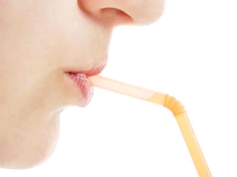 Drinking through a straw may cause fine lines