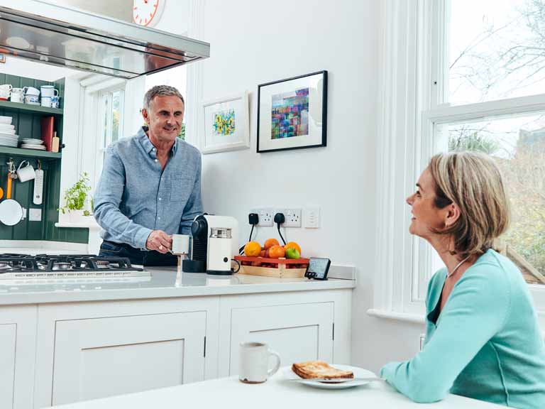 Couple in modern kitchen