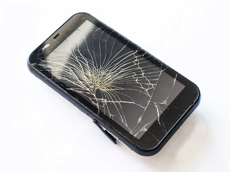 Cracked mobile phone screen