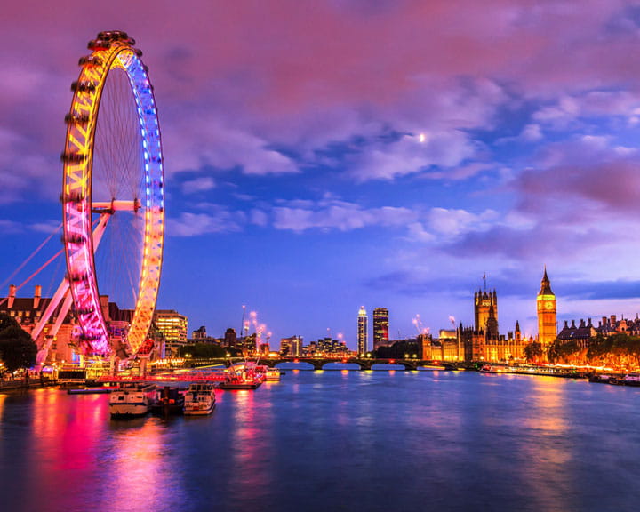 London at twilight