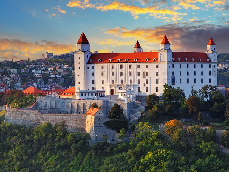 Bratislava castle at sunset