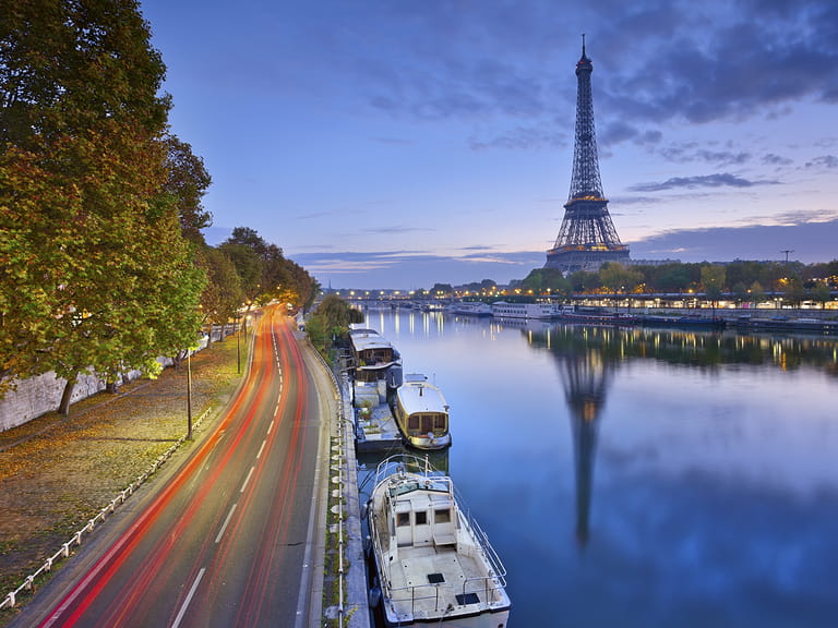 The river Seine and the Eiffel Tower