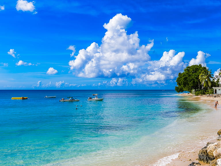 Caribbean sea off the coast of Bridgetown, Barbados