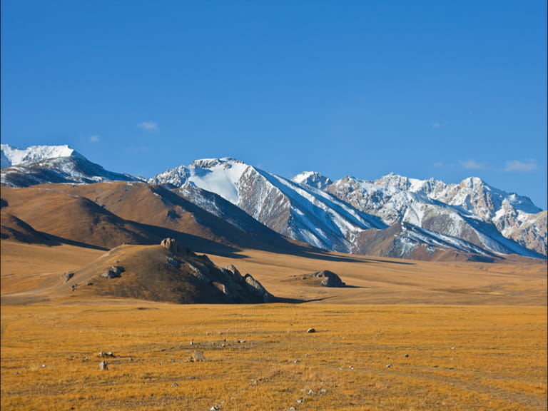 Mountain and steppe pastures in the Tien Shan. The Issyk-Kul region Kyrgyzstan
