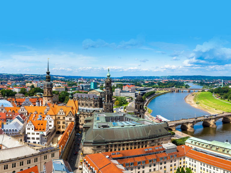 A skyline of Dresden's old town, Germany