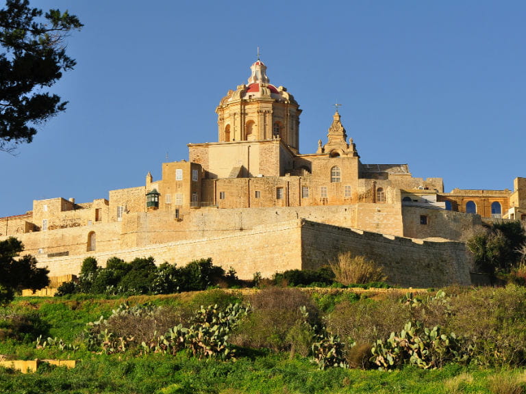 The ancient city of Mdina, Malta's capital until the medieval era