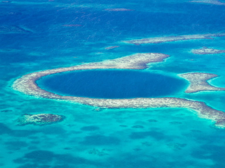 The Great Blue Hole off the coast of Belize
