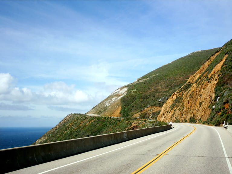 The Californian coastline on Highway 101
