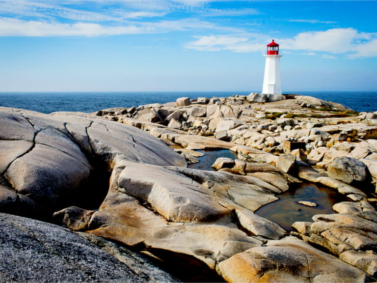 Peggy's Point Lighthouse in Nova Scotia Canada