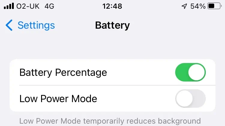 Head to the Settings app and in the Battery section you can enable battery percentage.