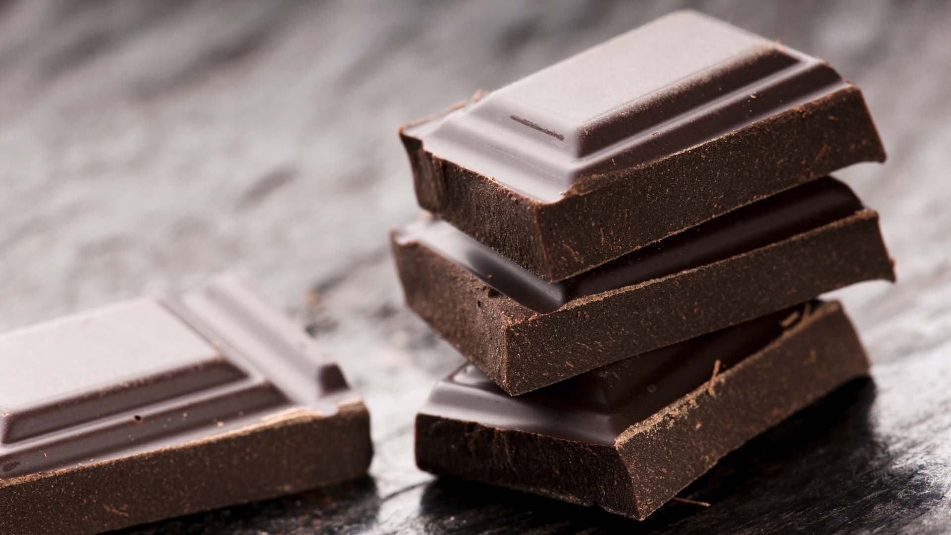 Individual rectangles of chocolate