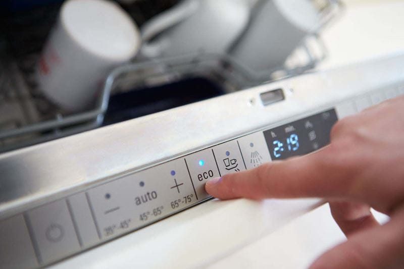 Choosing the most eco setting on the dishwasher is important