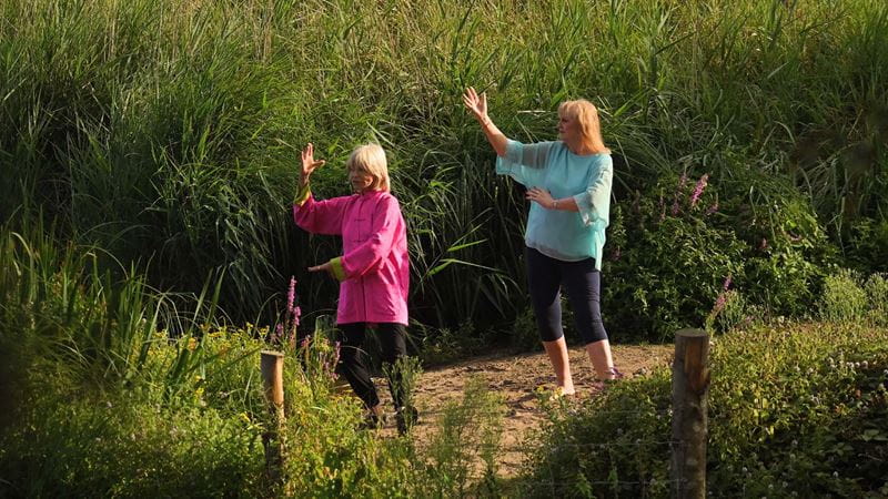 Women practising tai chi
