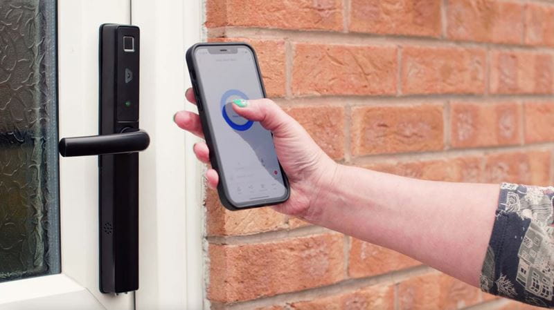 The Blusafe Origin Smart being unlocked via a mobile app