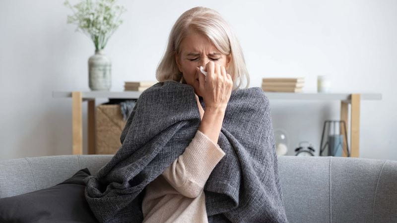 Woman with a cold