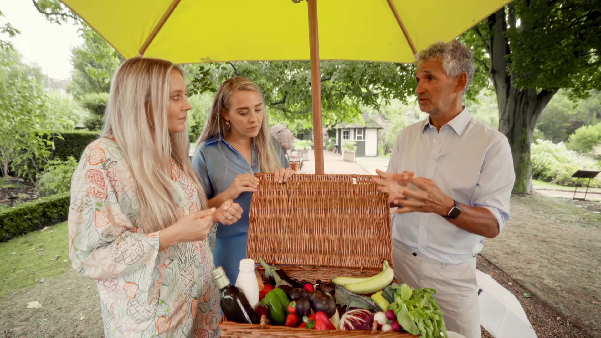 Alana and Lisa Macfarlane (left) and Professor Tim Spector (right), who joined them to chat on the Know Your Sh!t series.
