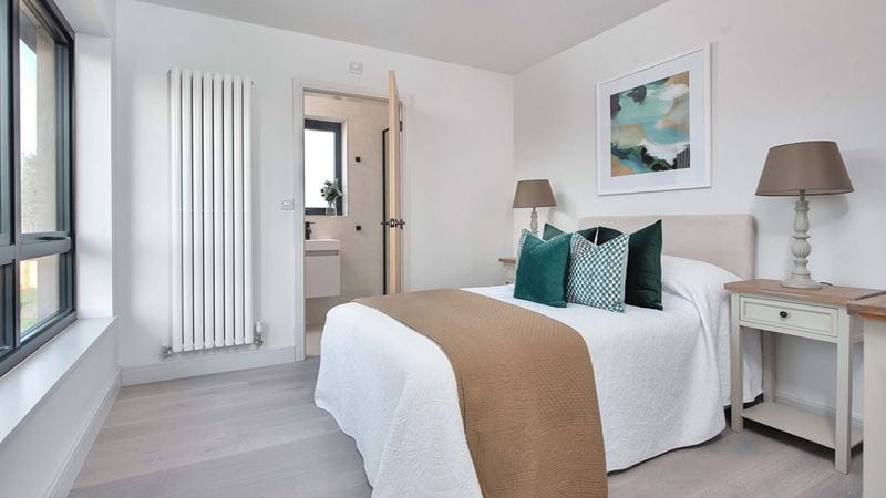 This was an empty bedroom, but Lemon Lime interiors staged it for sale, without making it seem cluttered