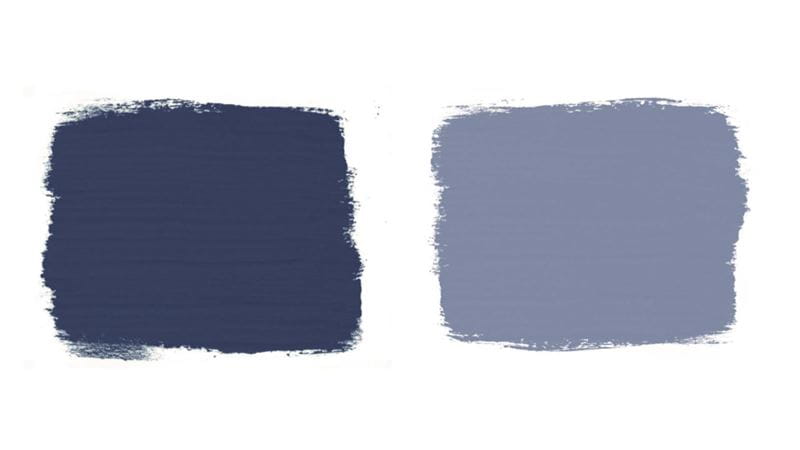 An image comparing two blue Annie Sloan hues