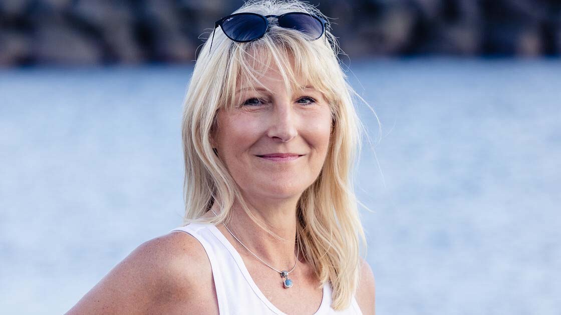 Elaine Theaker by the water