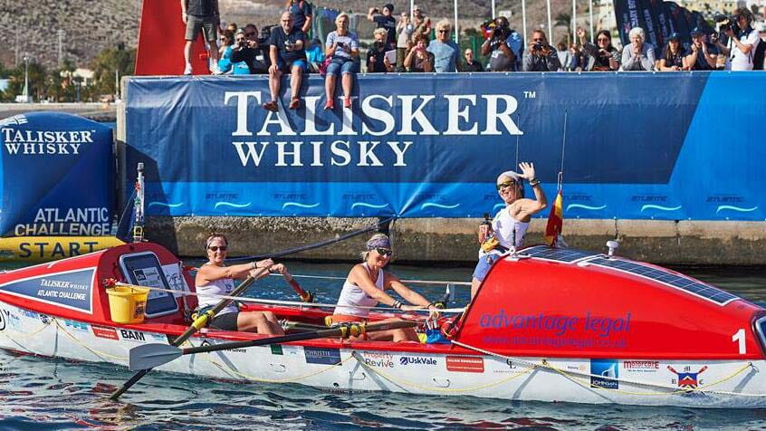 The crew leaving La Gomera for their cross-Atlantic challenge