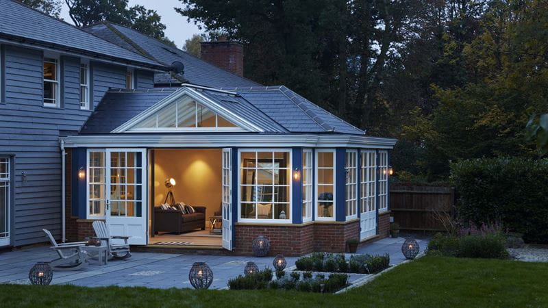 Choose matching exterior finishes for a blended design