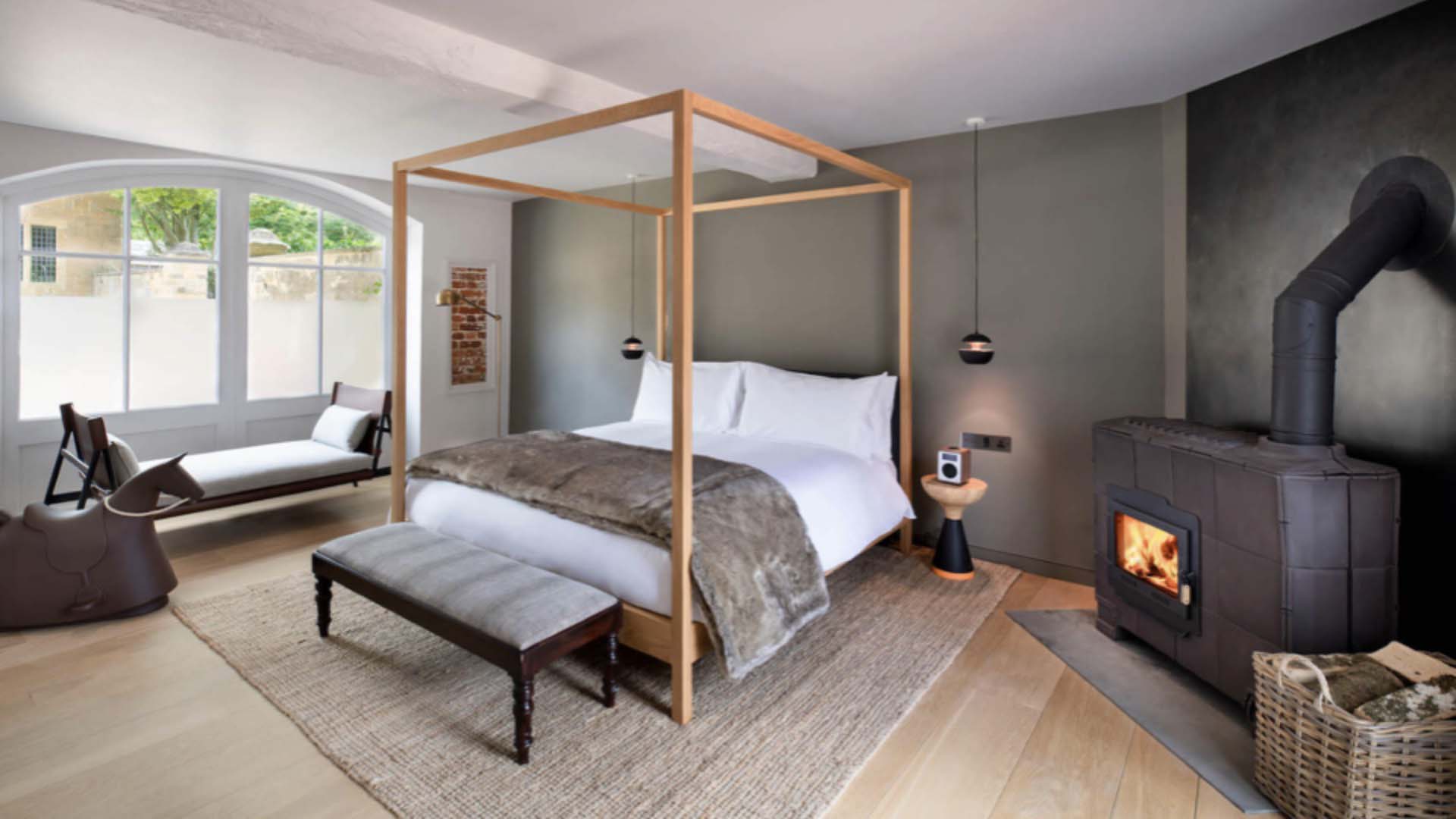 Contemporary four poster bed at The Newt, Somerset