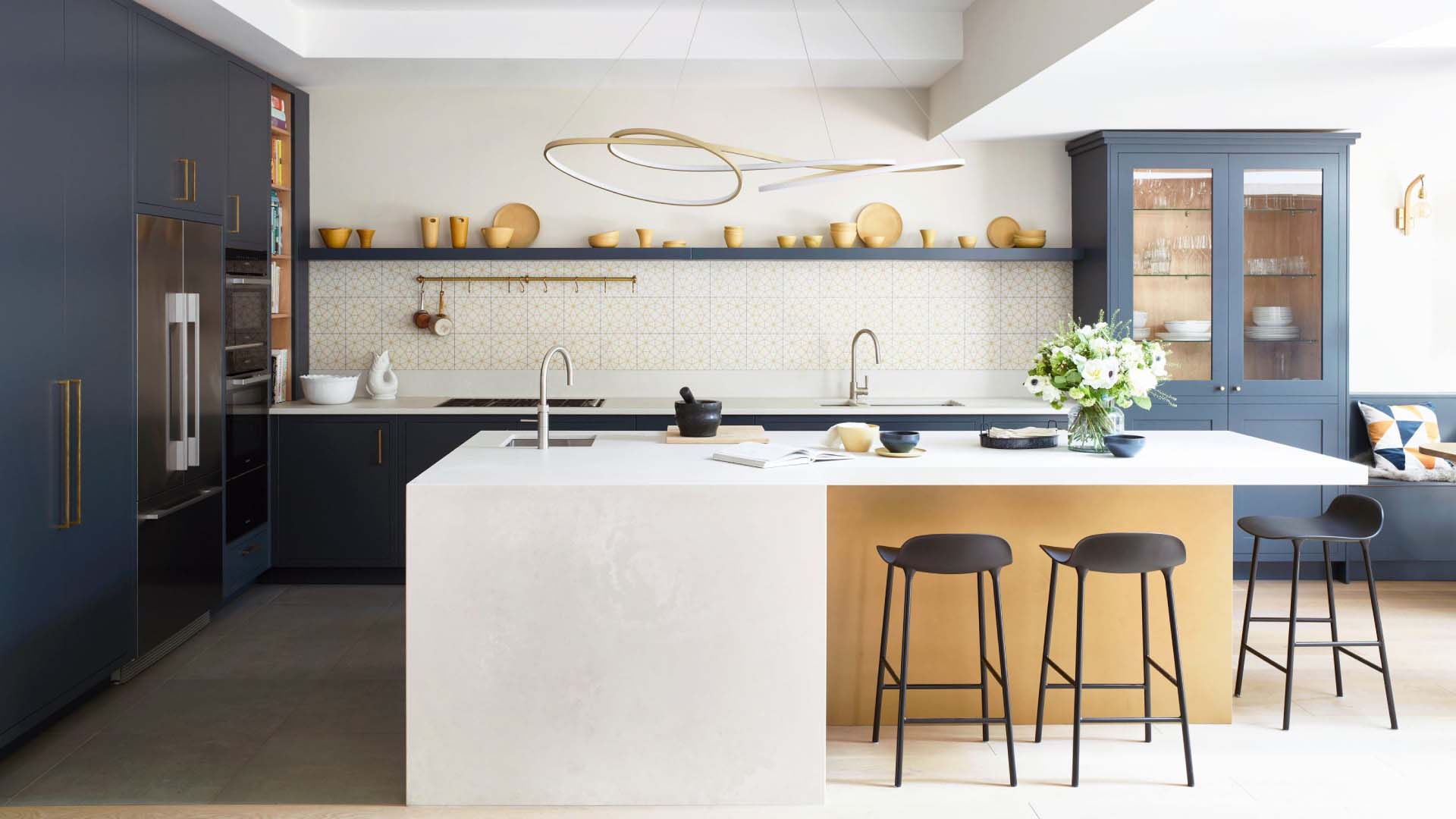 Open shelving can give your kitchen a light and spacious feel