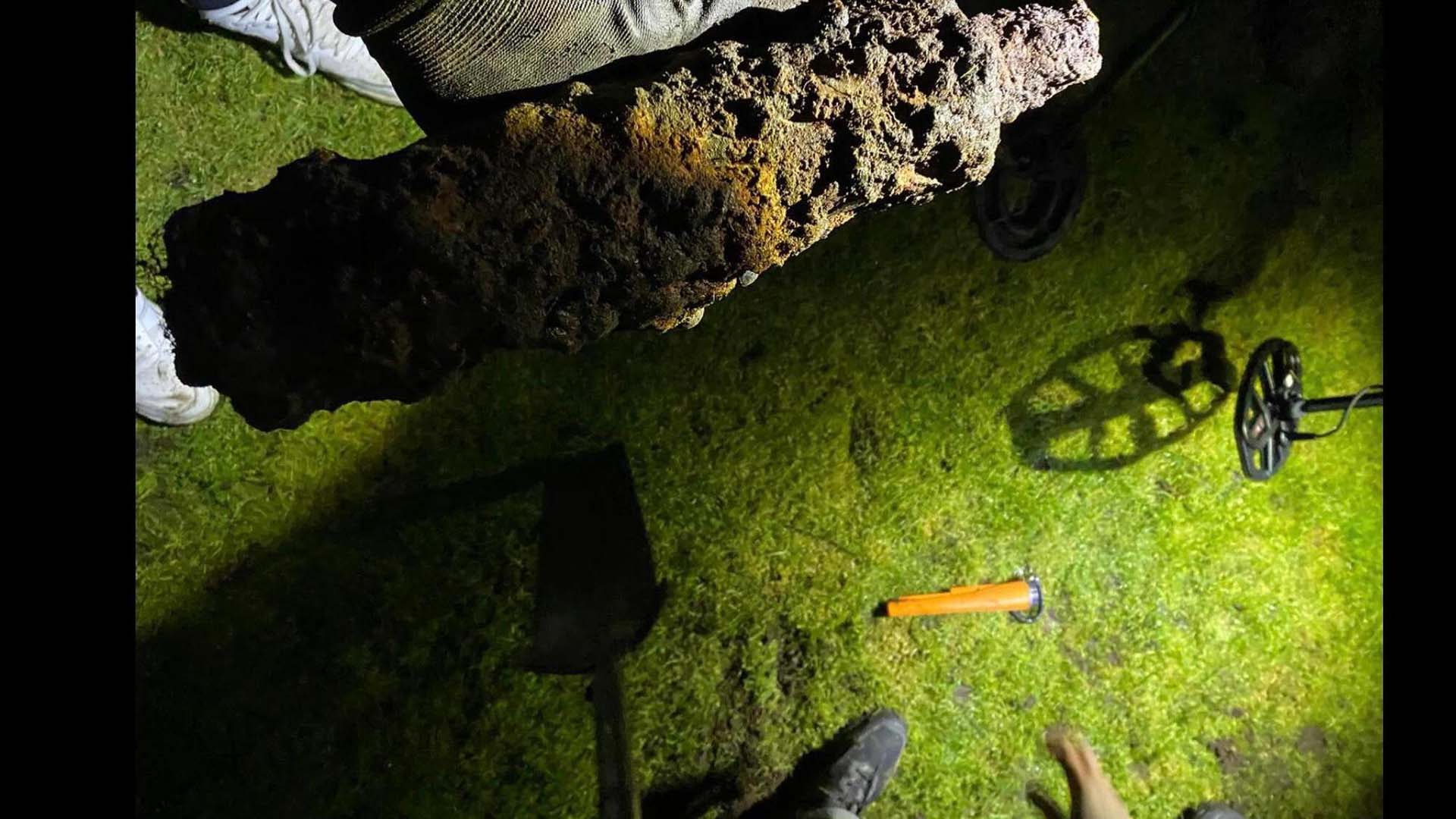 The photo Junor posted online when he found the WWI bomb