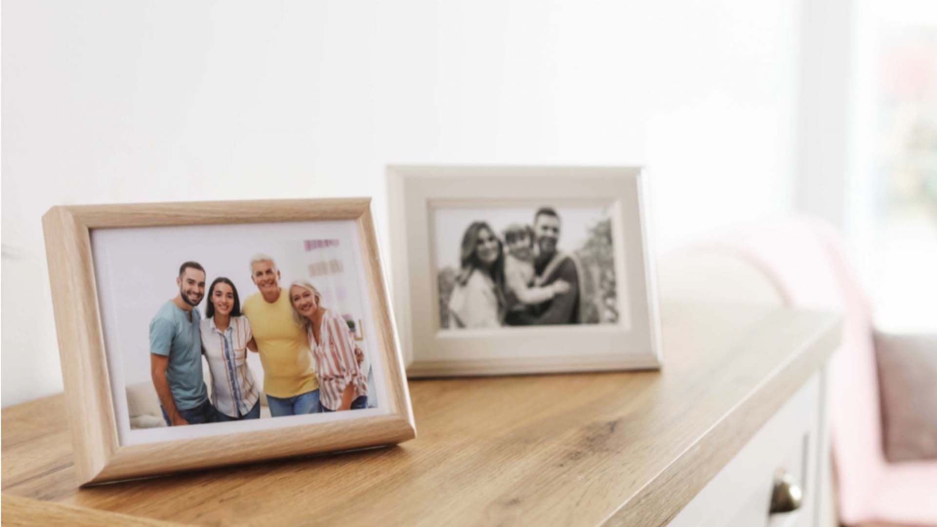 Photo frames in a lounge