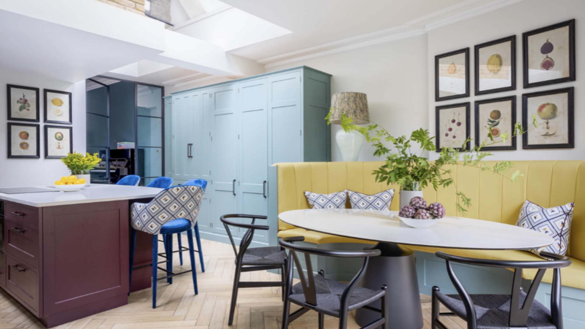 A colour blocked kitchen by Sean Symington Interior Design