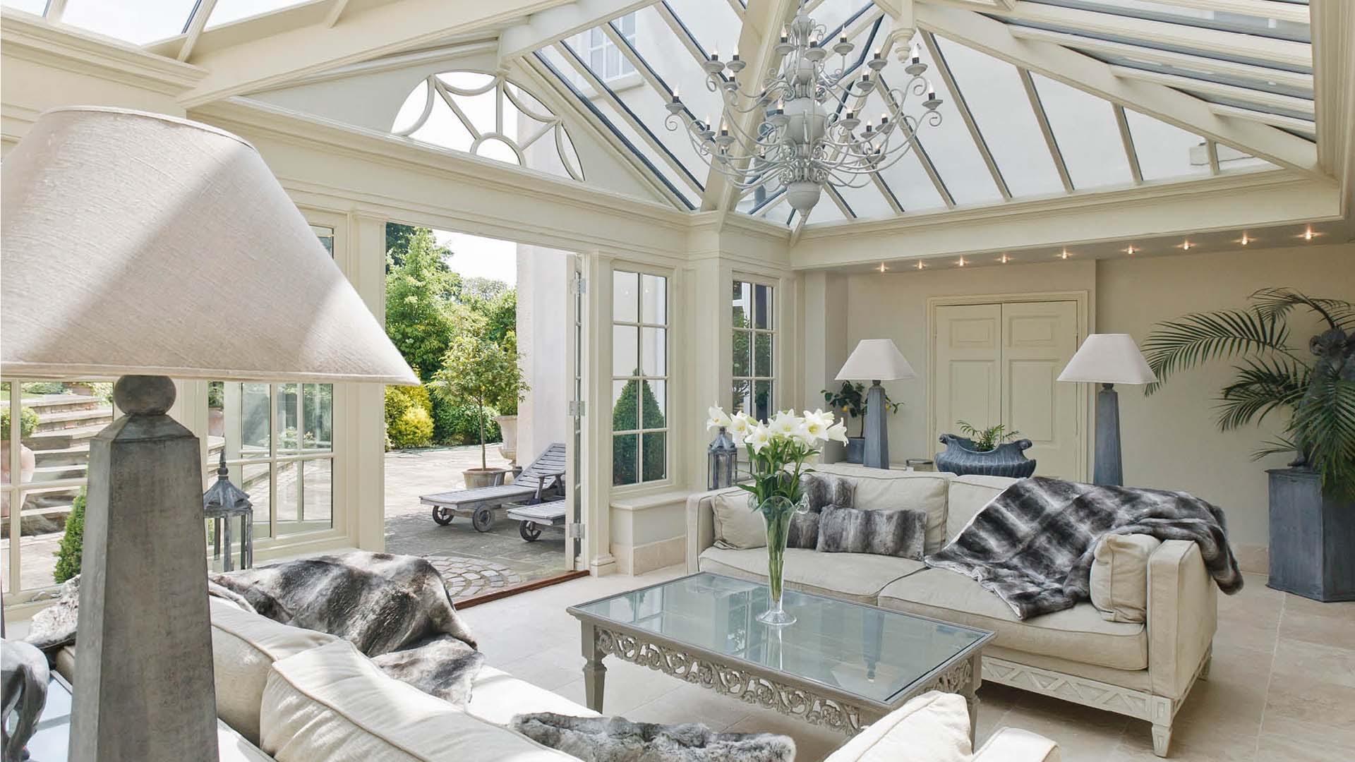 Pendant lights, such as a chandelier, can make a show-stopping statement